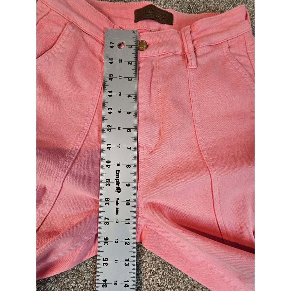 Judy Blue Pink Garment Dyed Cargo Straight Leg Jeans Womens 5/27 JB88837 C - Picture 10 of 15